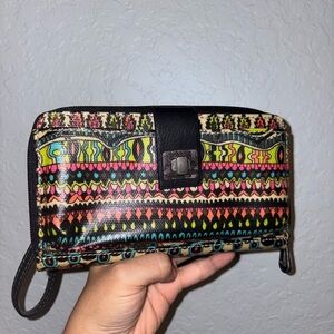 The Sak, Multicolor Patterned Women's Zip Wallet with Wristlet
